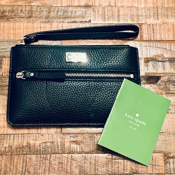 Kate Spade Highland Place Bee Black Leather Wristlet - Picture 4 of 12